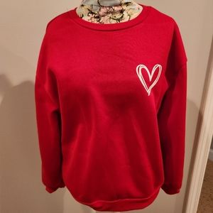 Shein Red Heart Sweatshirt size M
